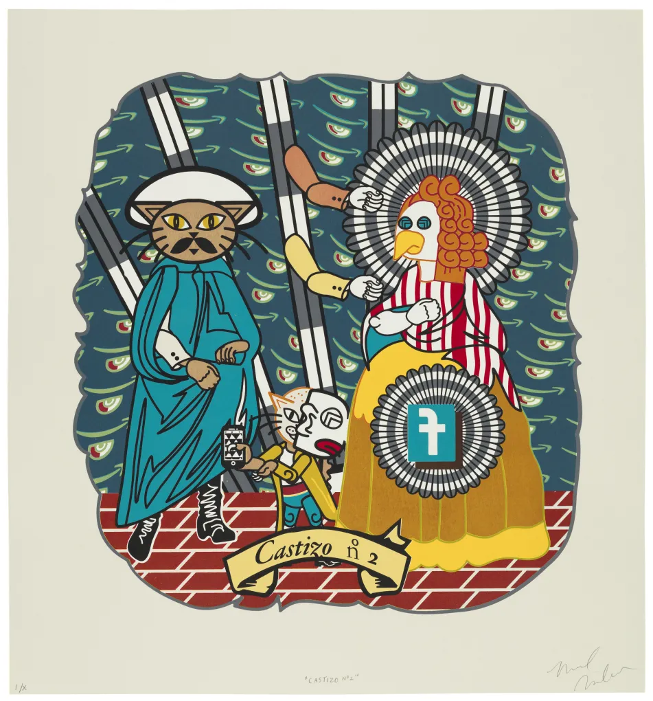 Michael Menchaca, Castizo no. 2, 2019, from the suite of sixteen screen prints, La Raza Cósmica 20XX, 2019. Screen Print. Detroit Institute of Arts, Museum Purchase, Friends of PDP Photographic Fund in honor of Lindsey Buhl, 2021.249.2.