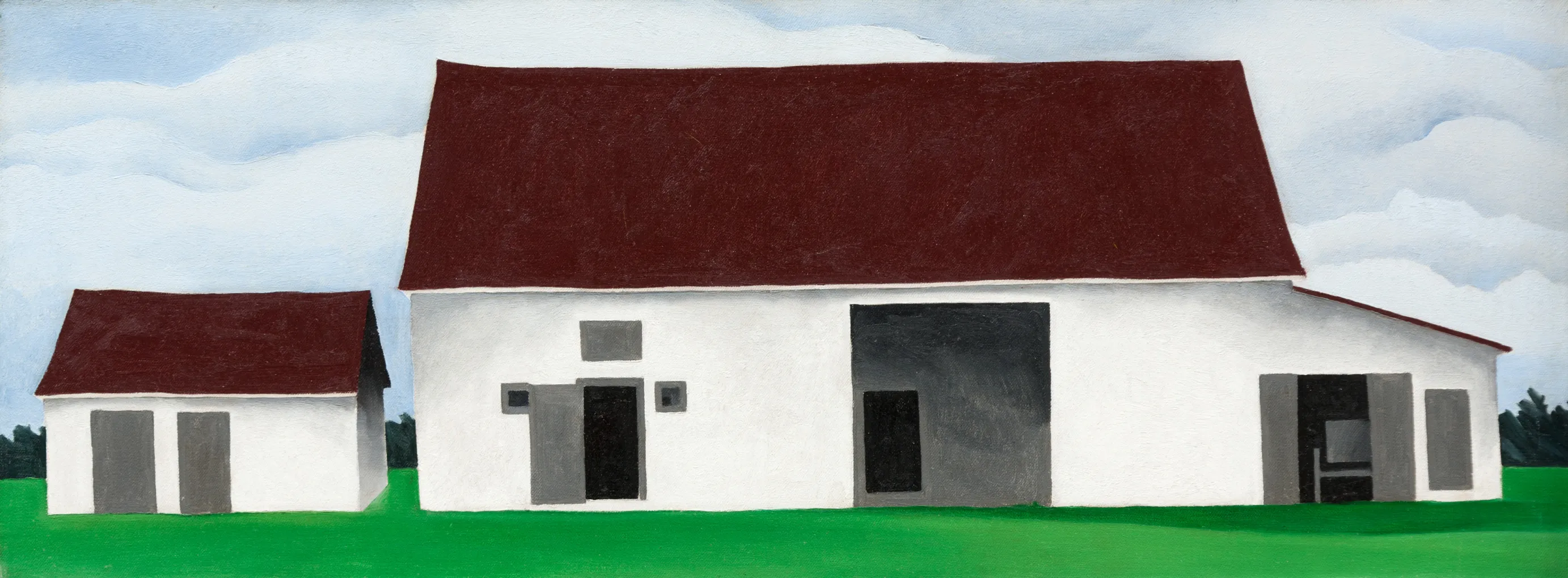 Georgia O'Keeffe (American, 1887-1986). Stables, 1932. Oil on canvas. Detroit Institute of Arts, Gift of Robert H. Tannahill, 45.454.