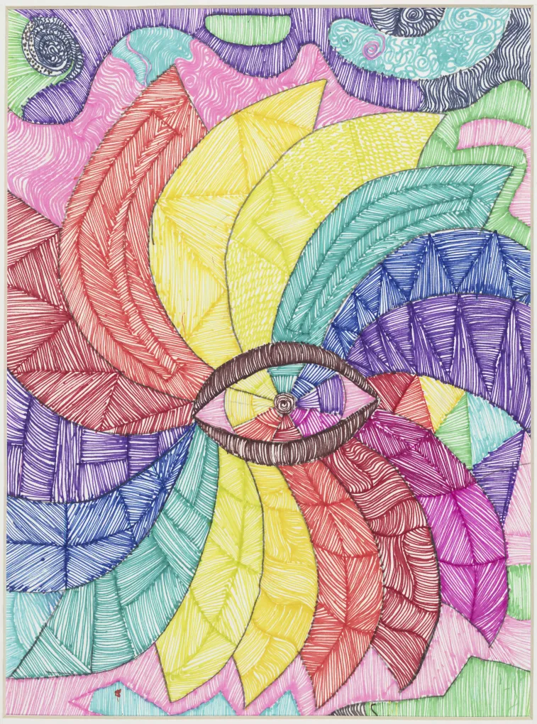 Tiniah Kelley, "Ga(y)ze," drawing, Grade 9, Teacher: Ruffy B. Lim. 