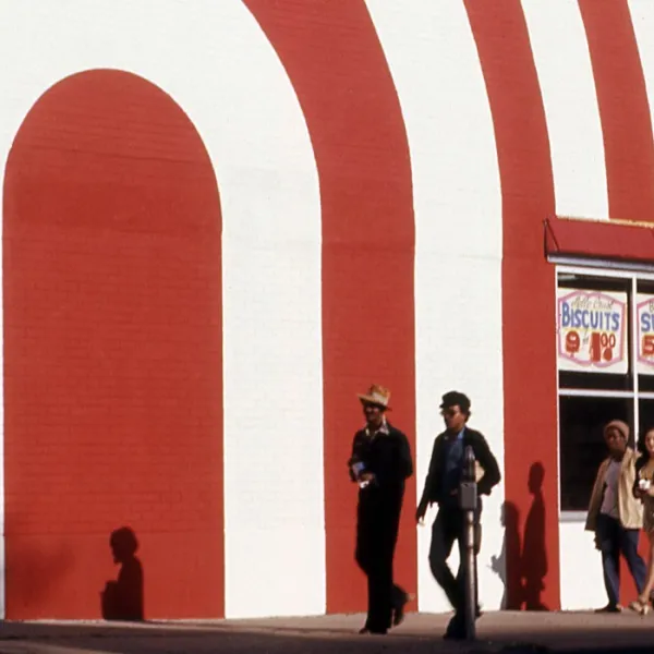 Red striped storefront